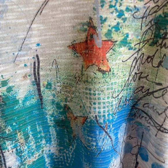 Inoah Women’s Top S Art To Wear Tunic Nautical Multicolored 3/4 Sleeve Lagenlook - Picture 5 of 11